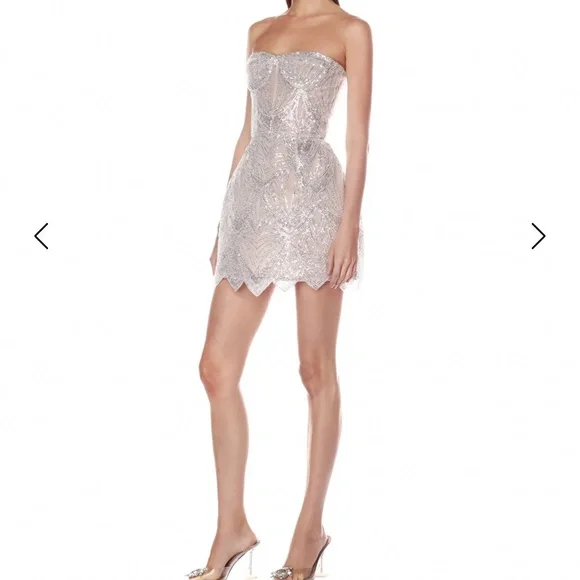 Bronx and Banco Giselle Blanc Mini Dress in White - Picture 3 of 6